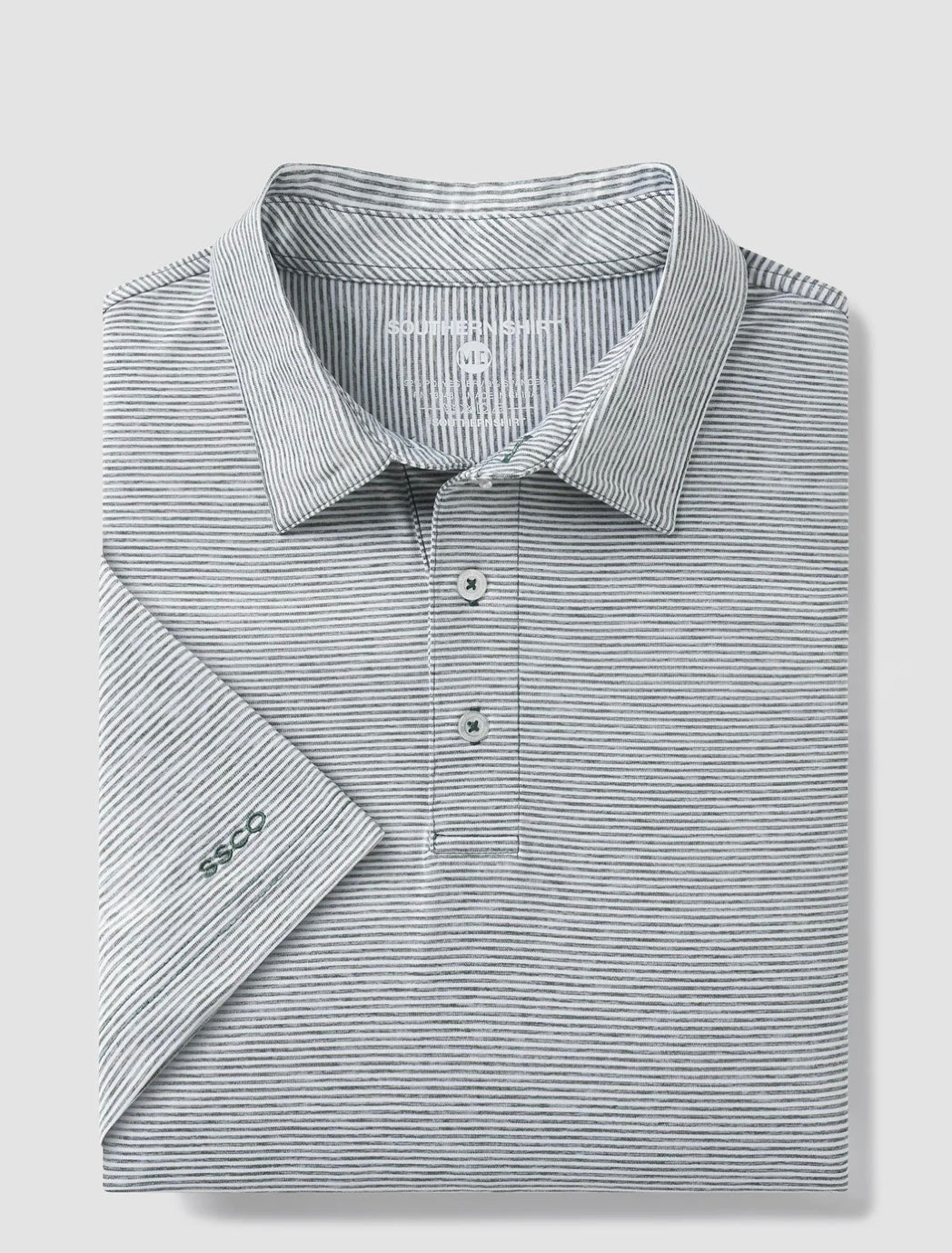 Heather Madison Stripe Polo - Spruce