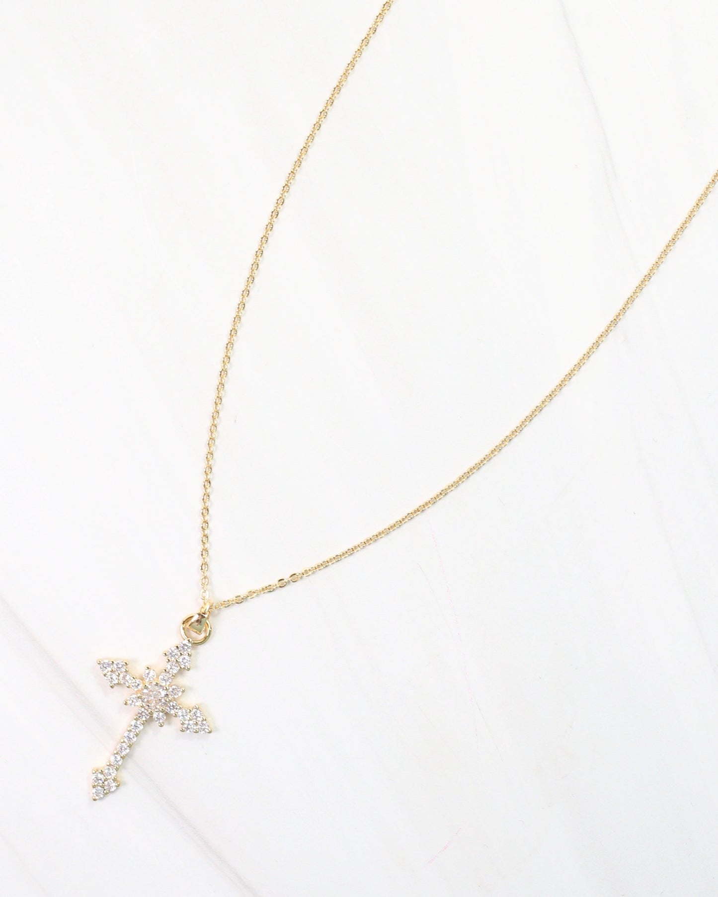 Serenity Cz Cross Necklace