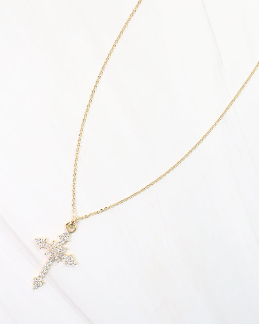 Serenity Cz Cross Necklace