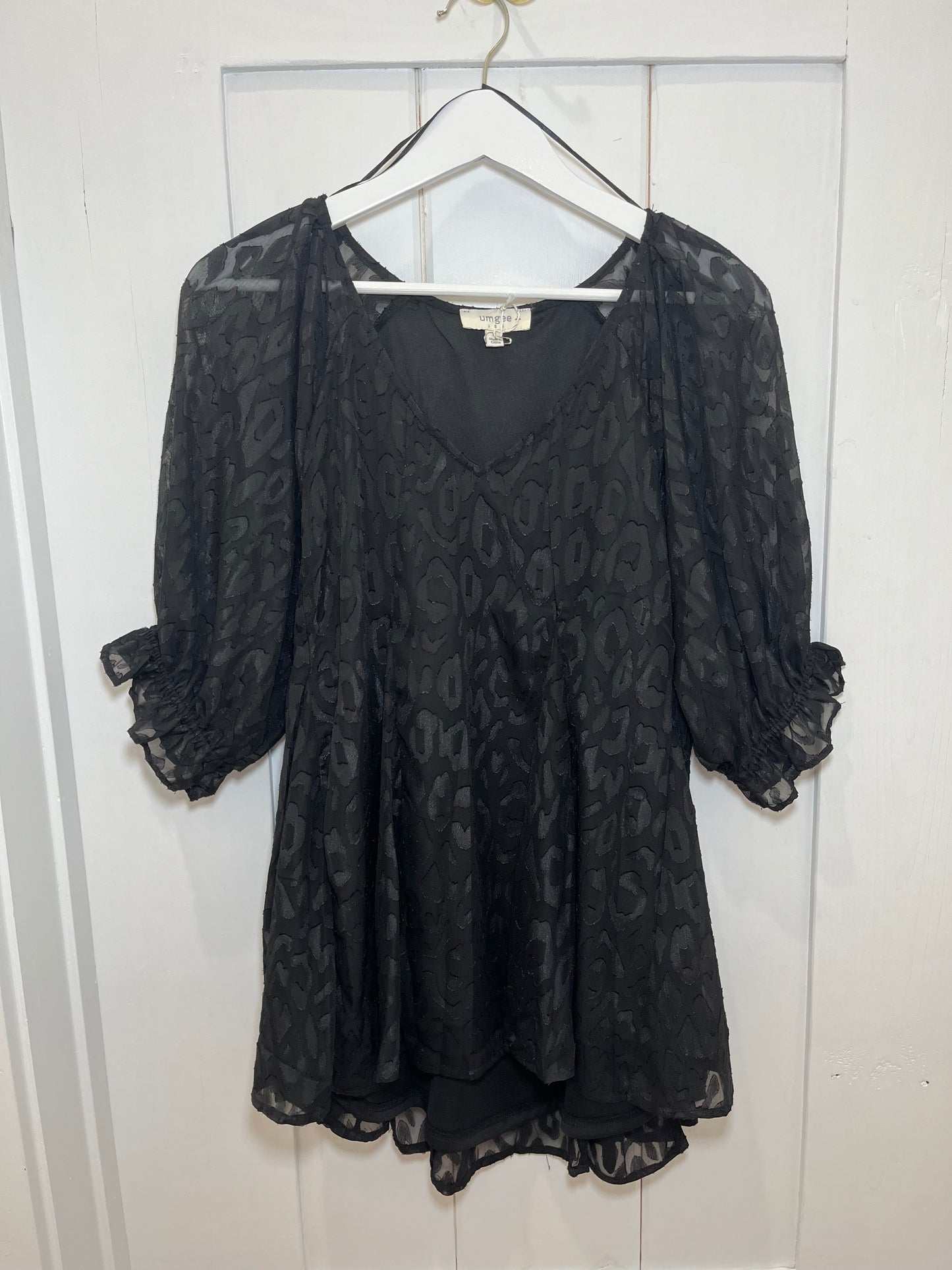 Plus Size Black Animal Print Top