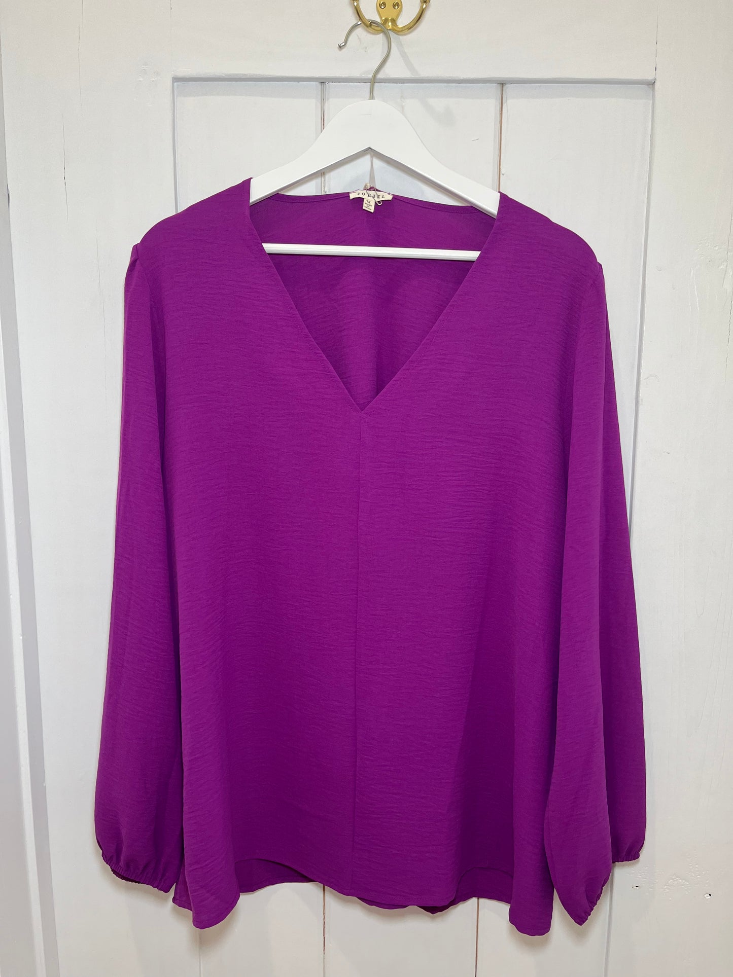 Plus Size Purple V-Neck Top