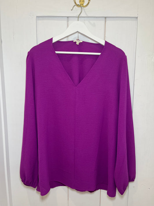Plus Size Purple V-Neck Top