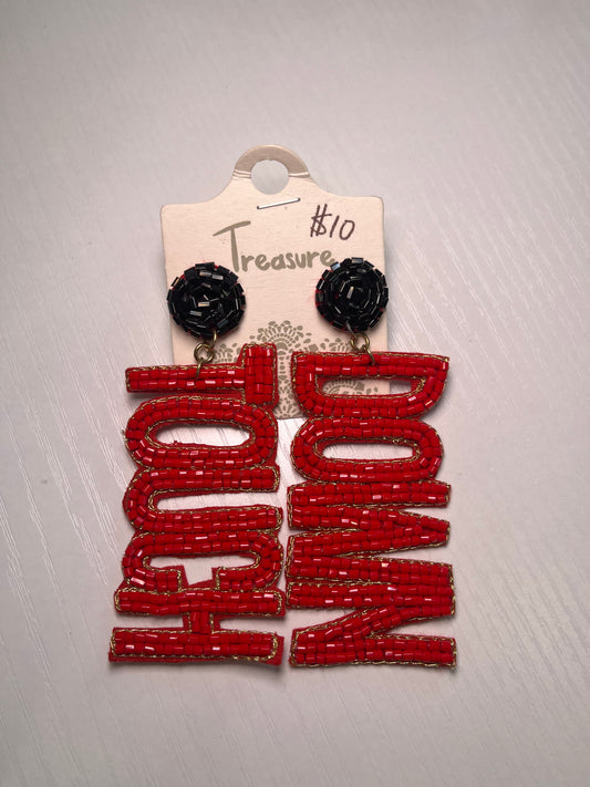 Red & Black Touchdown Earrings