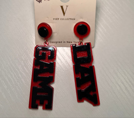 Red & Black Gameday Earrings