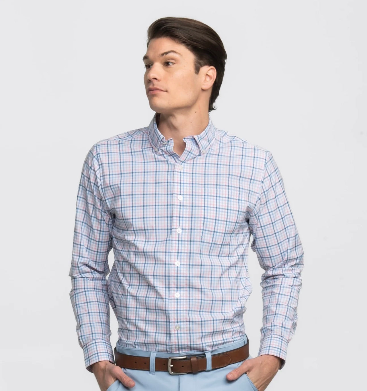 Blue Pearl Samford Check Button Down