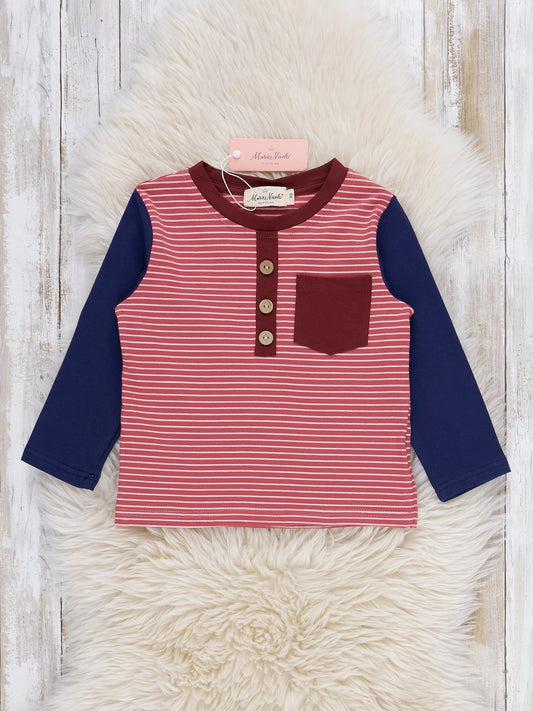 Cozy Red & Blue Pocket Shirt