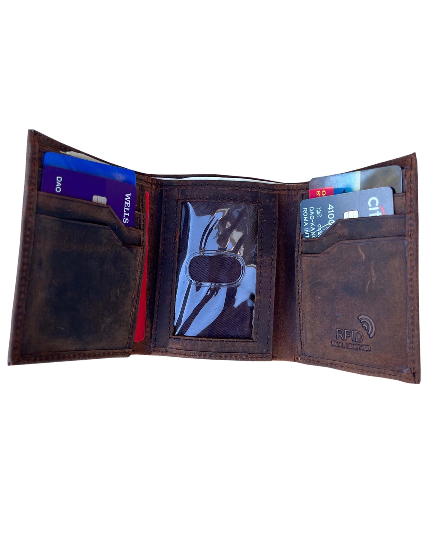 Buffalo Leather Tri-fold Wallet | Brown