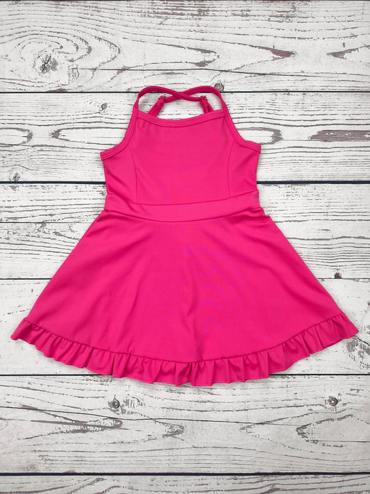 Athletic Dress with Ruffle | Hot Pink