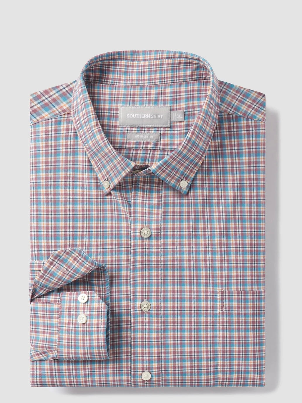 Columbia Plaid Long Sleeve Button Down - Country Blue