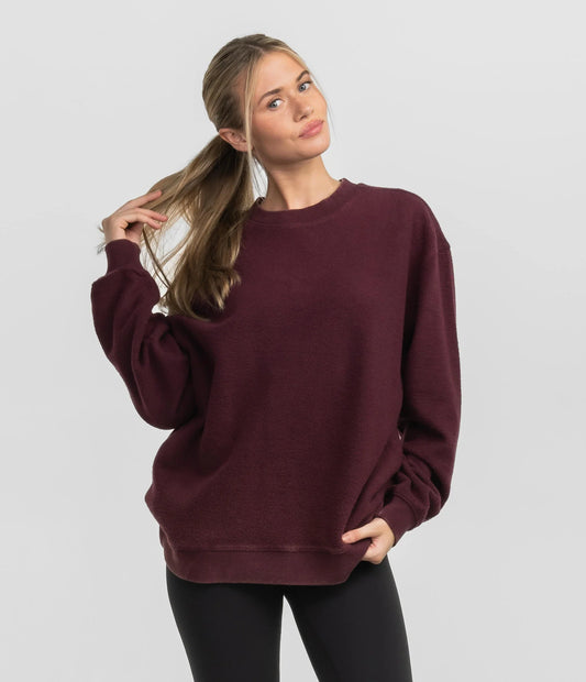 Plum Inside Out Fuzzy Sweatshirt
