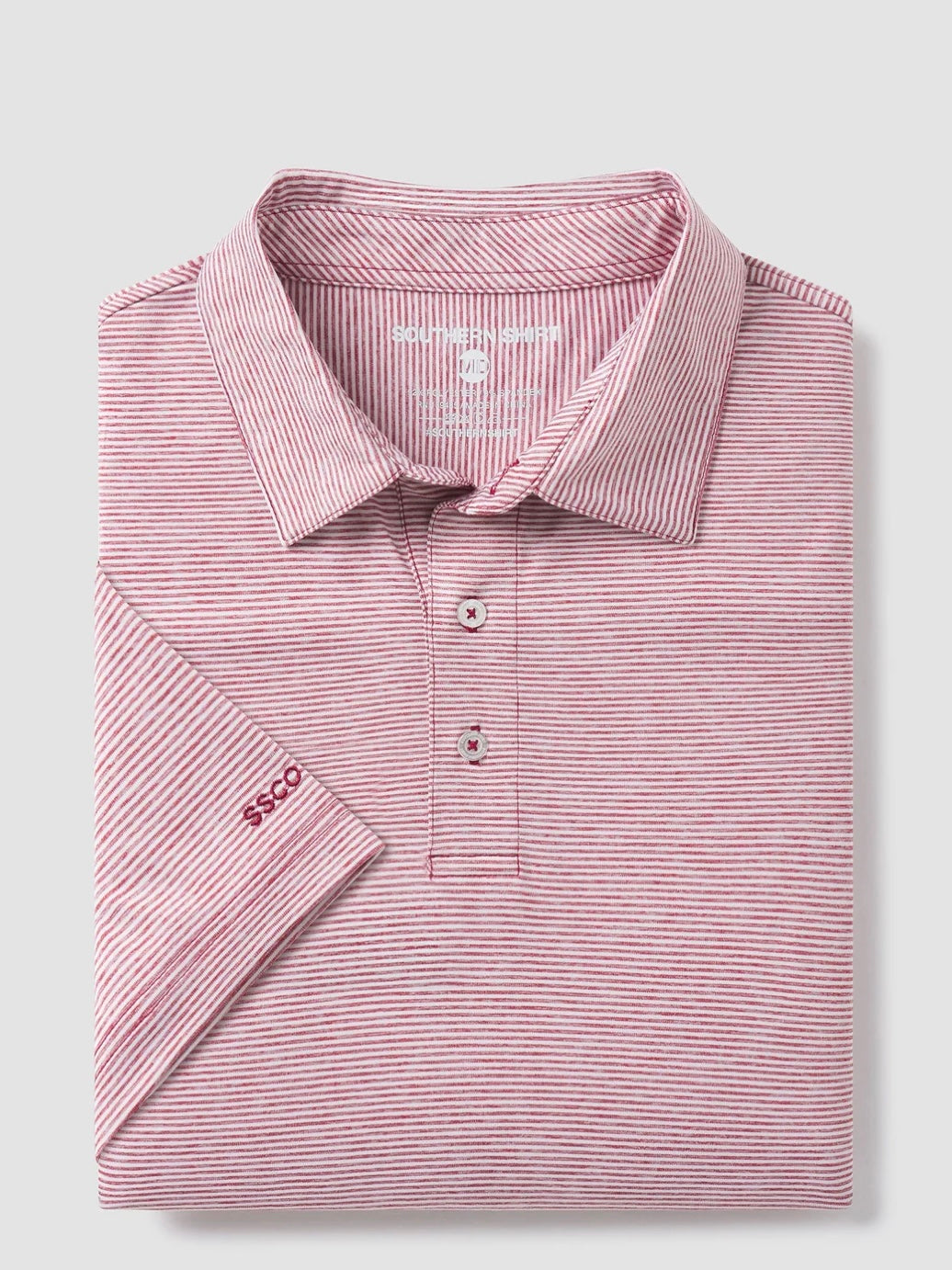 Heather Madison Stripe Polo - Red Zone