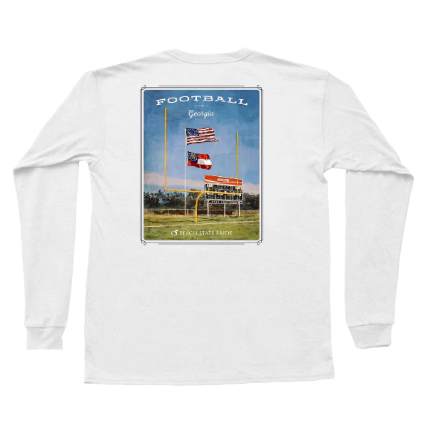 Football In Georgia Long Sleeve Pocket Tee - Light Gray