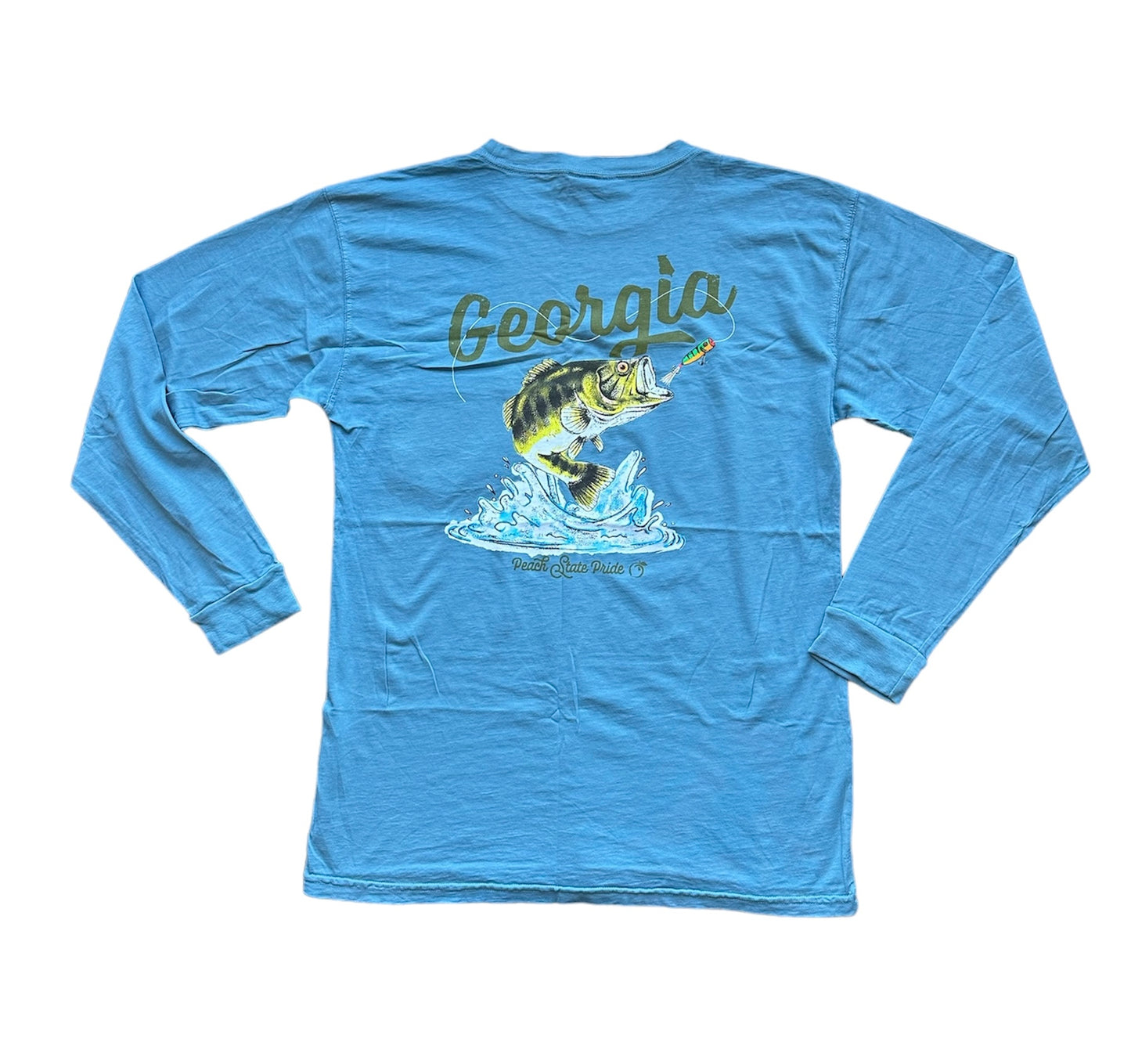 Georgia Bass Long Sleeve Pocket Tee - Slate