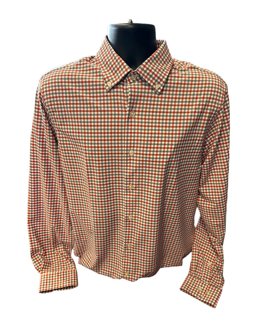 Performance Button-Down - Crimson/Gray