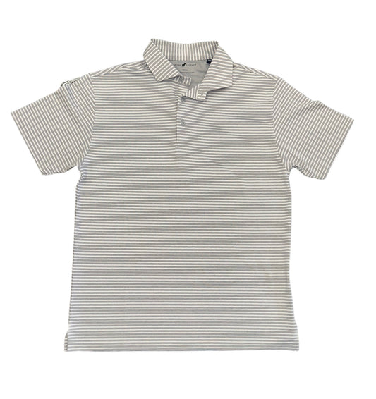 Gray Stripe Short Sleeve Performance Polo