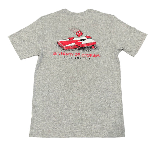 Georgia Cornhole Short Sleeve Tee - Heather Gray