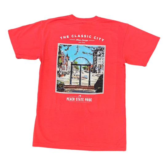 Vintage Athens Short Sleeve Pocket Tee - Nantucket Red