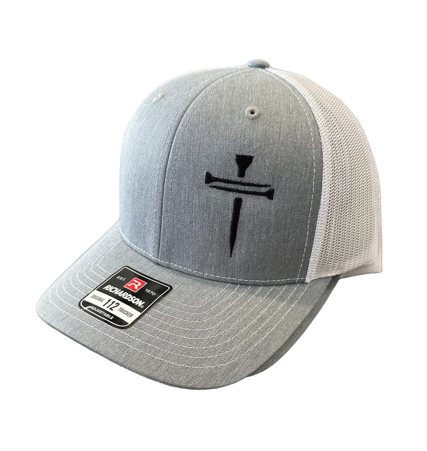 Nail Cross Trucker Hat with White Mesh Back