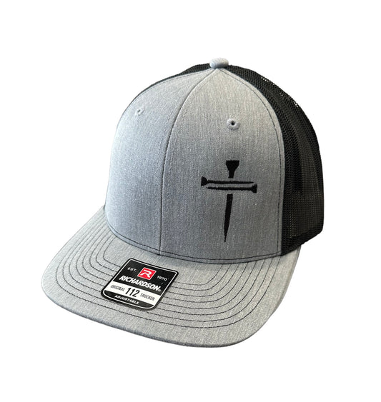 Nail Cross Trucker Hat with Black Mesh Back