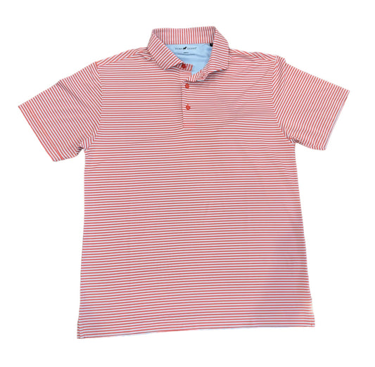 Cayenne/Sea Foam Stripe Performance Polo