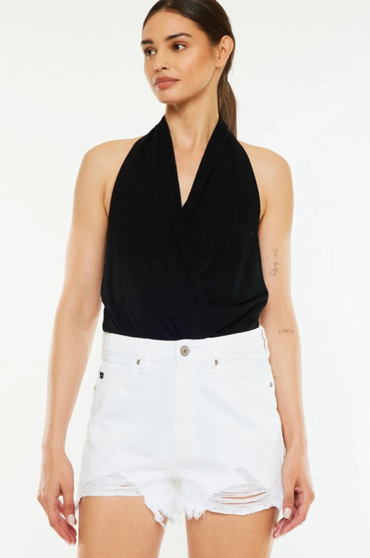 White High Rise Shorts | KanCan