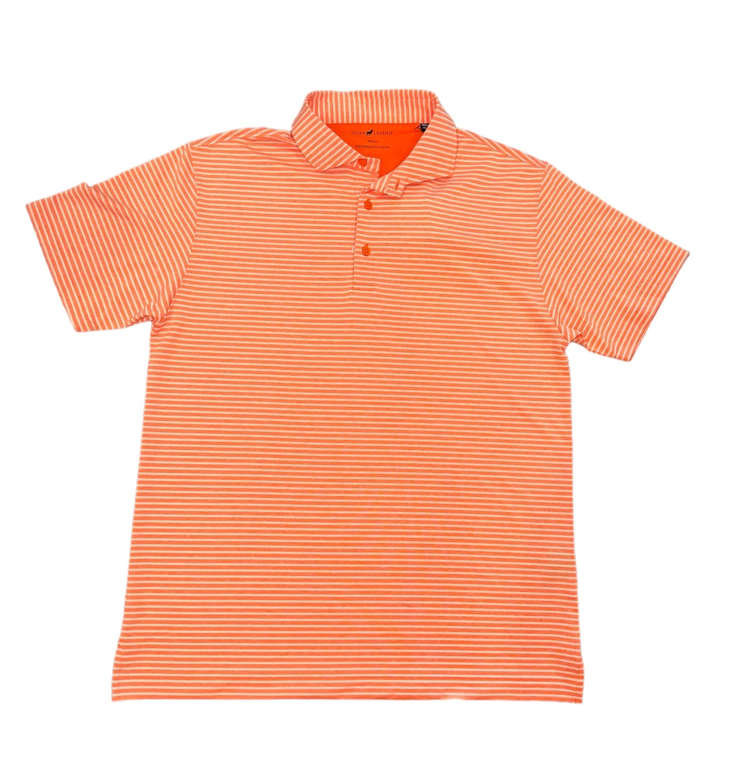 Orange Stripe Short Sleeve Performance Polo