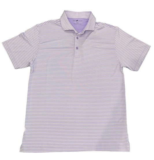 Lavender Stripe Short Sleeve Performance Polo