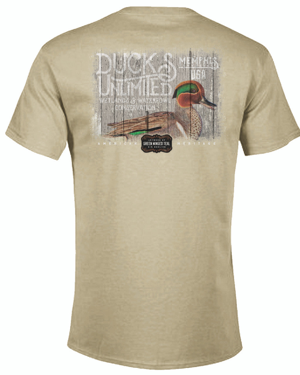 Green Wing Teal Duet Tee - Sandstone