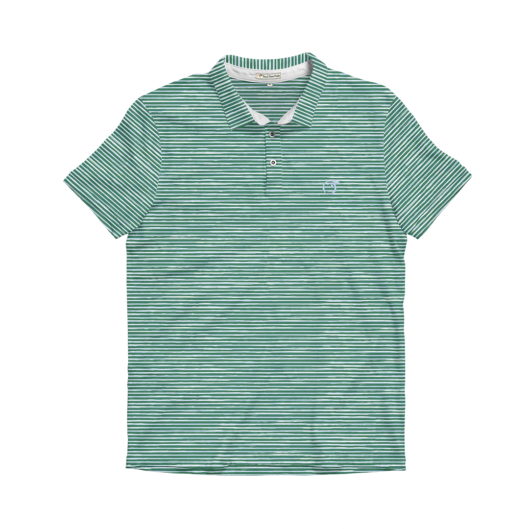 Youth Heathered Azalea Performance Polo - Pine Green