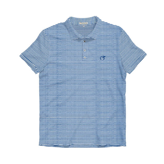 Heathered Jasmine Performance Polo | Midair Blue & White