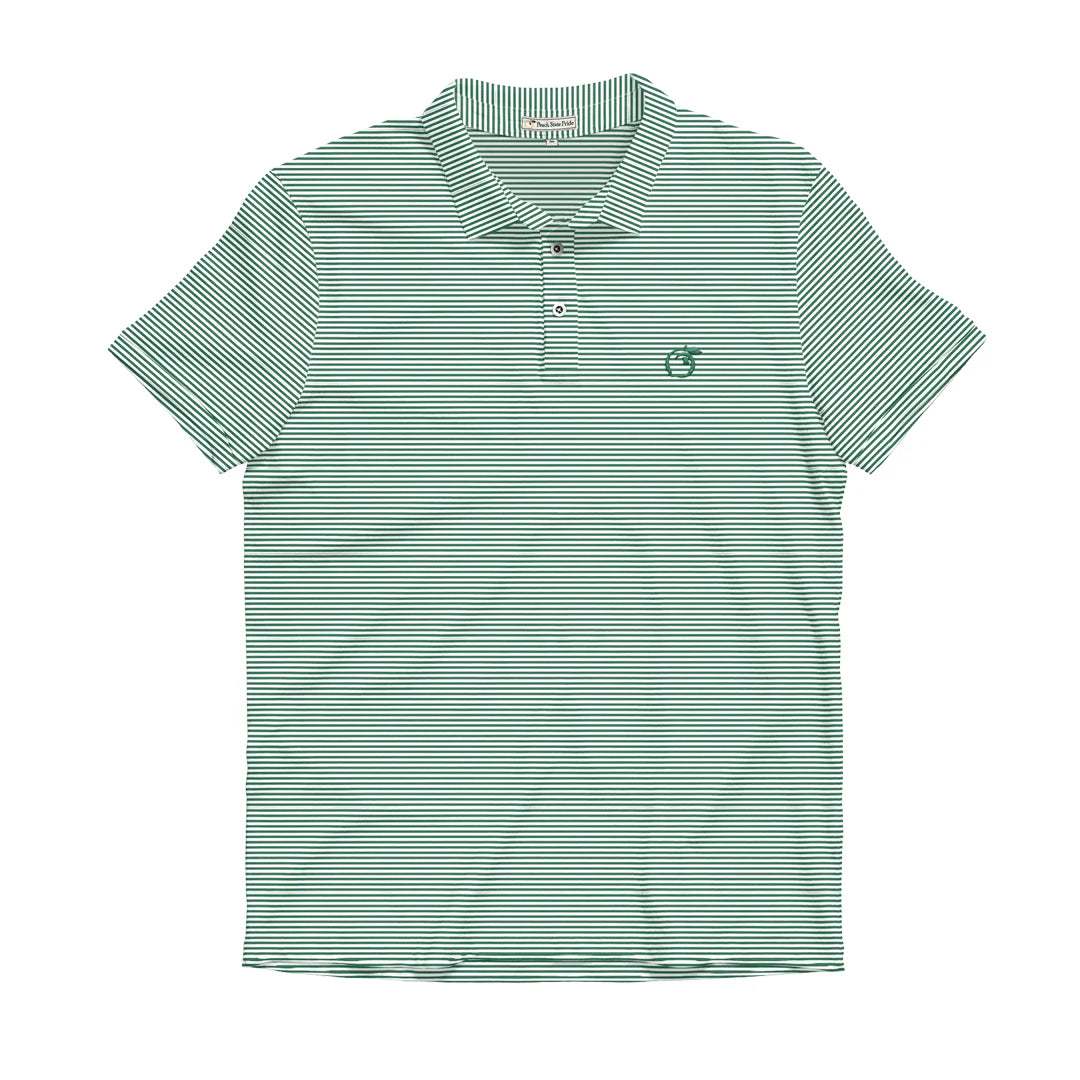 Heathered Jasmine Performance Polo | Pine Green & White