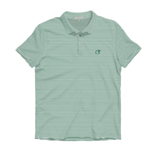 Heathered Jasmine Performance Polo | Pine Green & White
