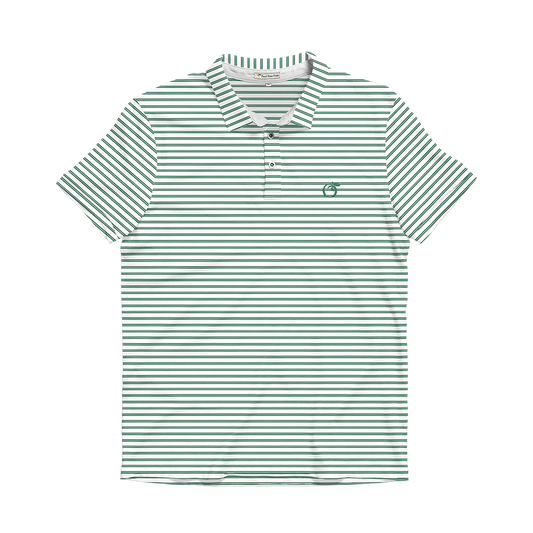 Pine Green & White Heathered Laurel Performance Polo