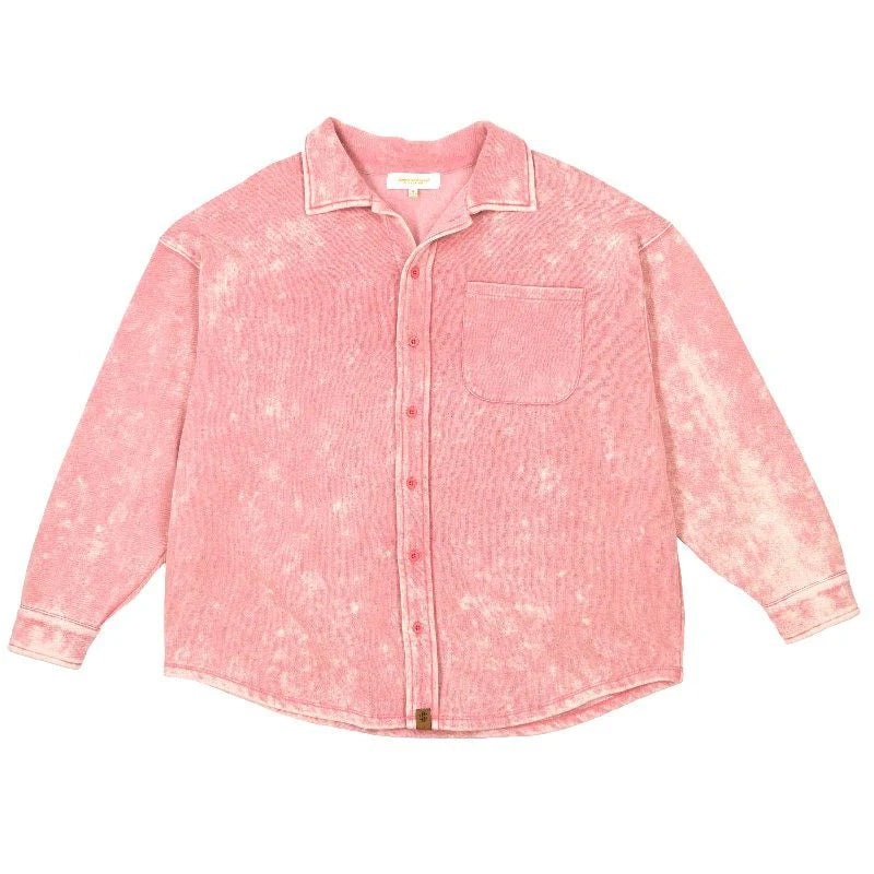 Pink Acid Wash Shacket