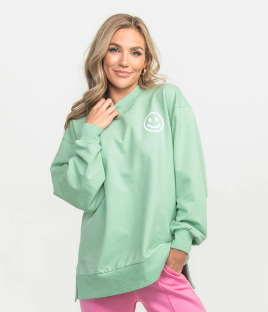 Happy Thoughts Puff Sweatshirt | Sour Apple