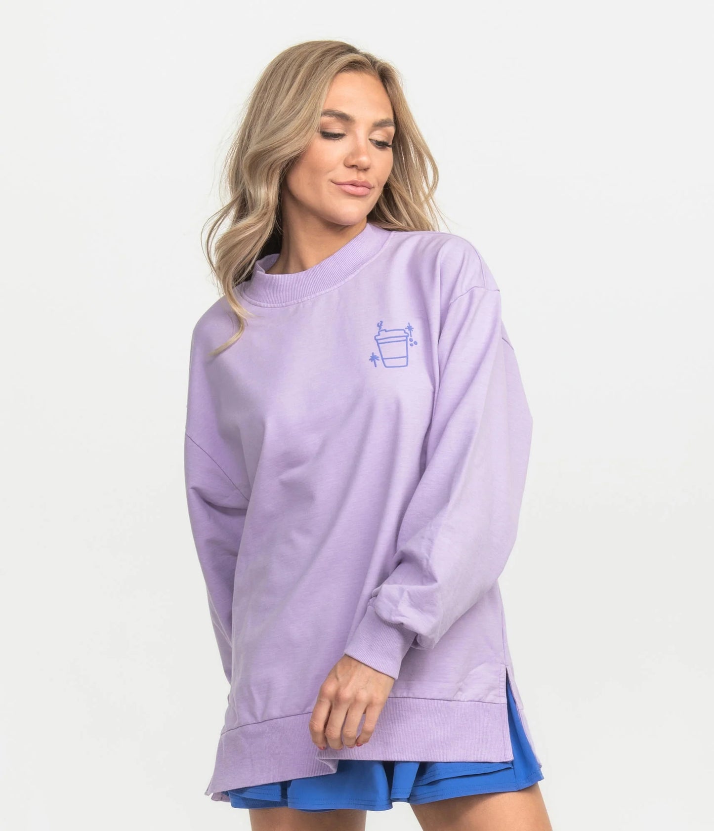 Happy Thoughts Puff Sweatshirt | Lilac