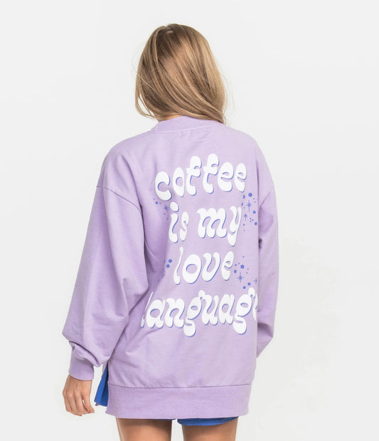 Happy Thoughts Puff Sweatshirt | Lilac