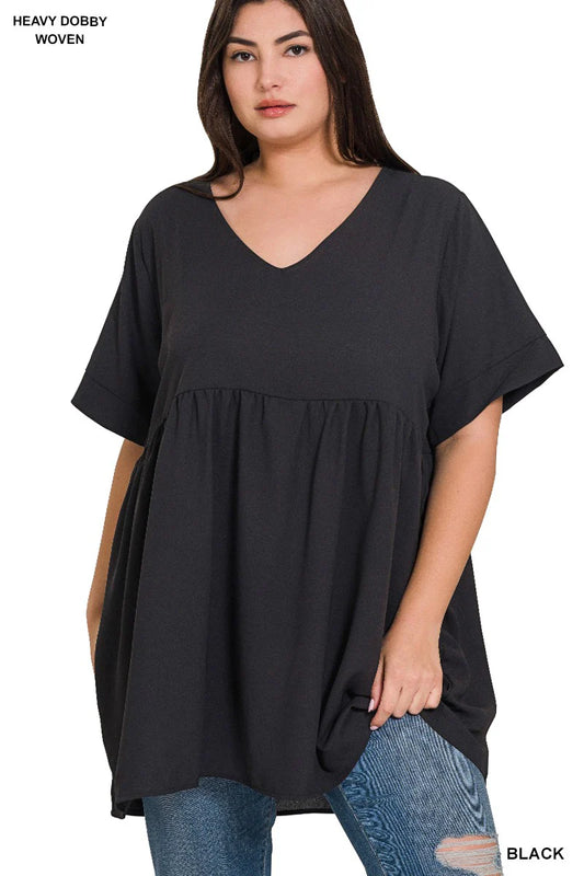 Plus Size Shirring Top