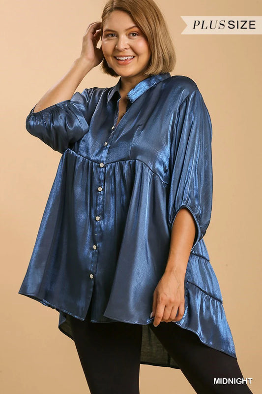 Plus Midnight Button Down Top