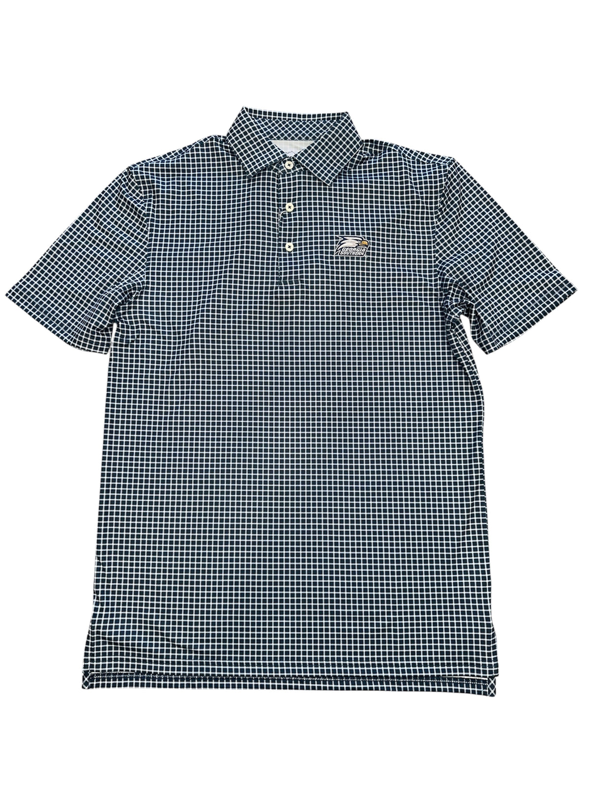 Georgia Southern Driver Dunes Edge Plaid Polo | Navy
