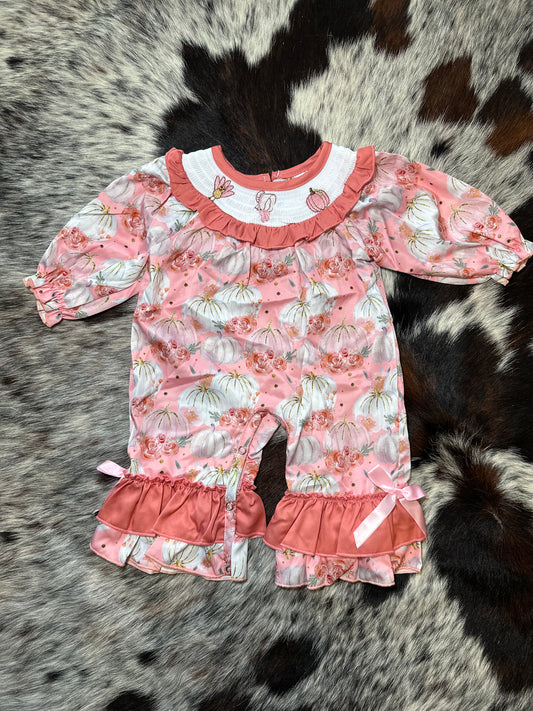 Pink Pumpkin Ruffle Jumpsuit