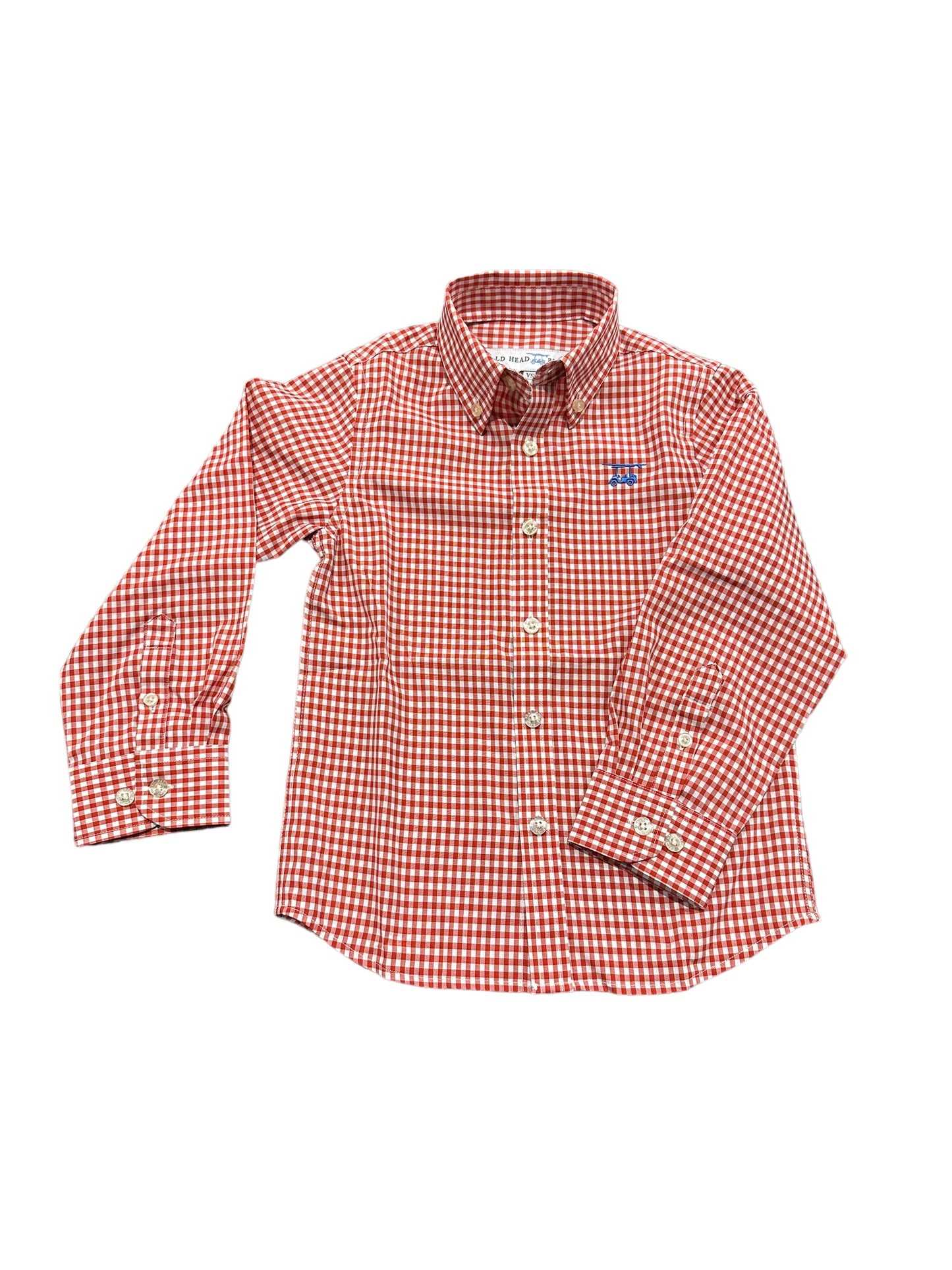 Youth Gingham Islander Button Down - Red/White