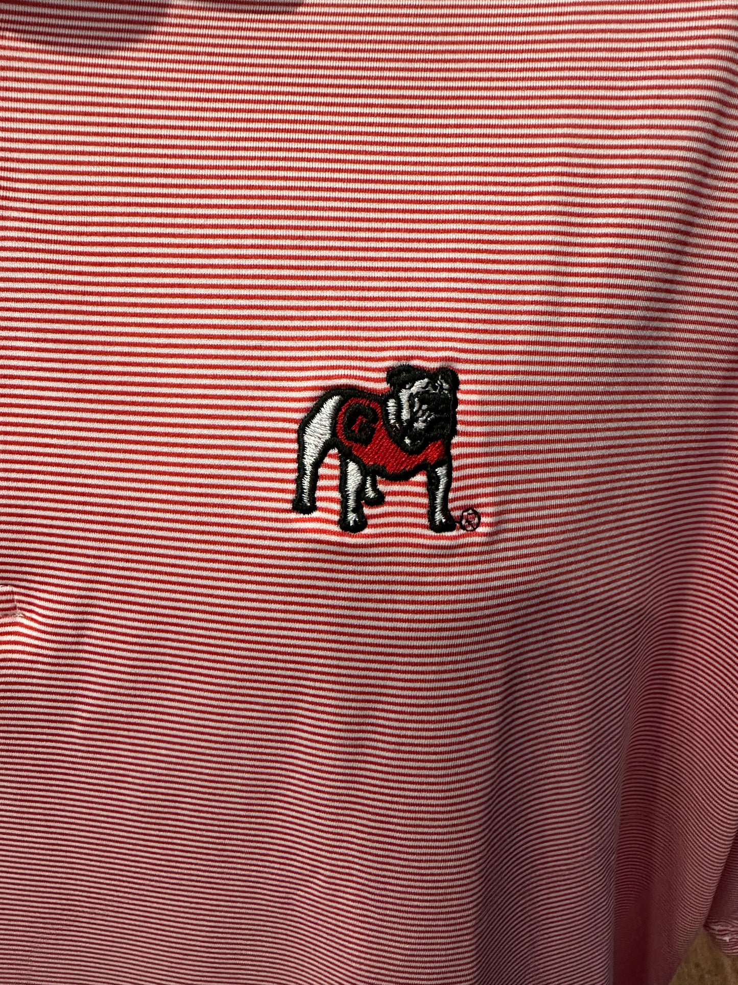 Standing Dawg Loblolly Stripe Polo - Red/White