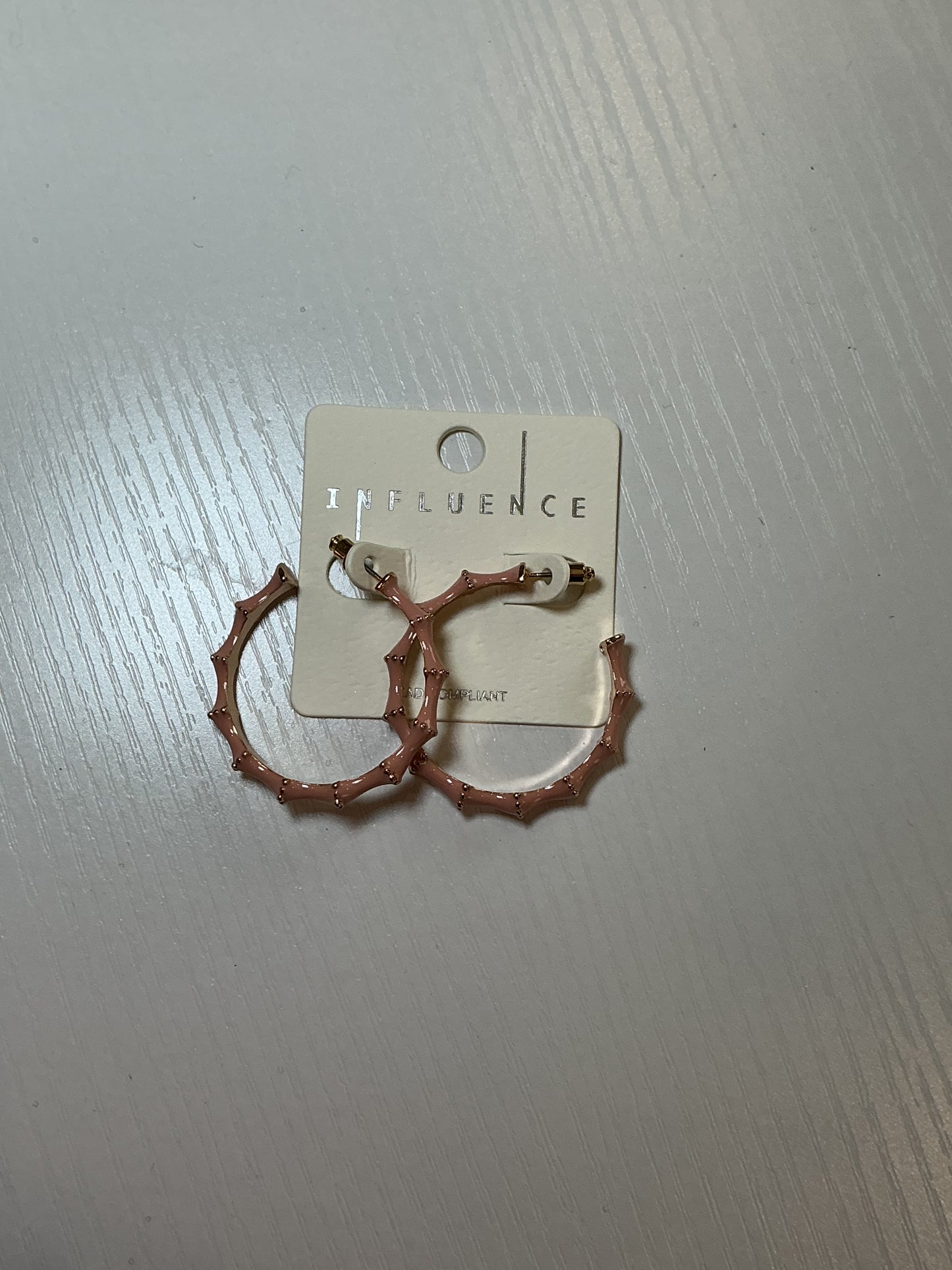 Pink & Gold Thin Hoop Earrings