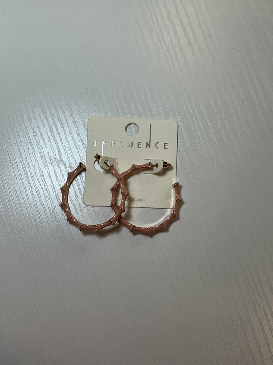 Pink & Gold Thin Hoop Earrings