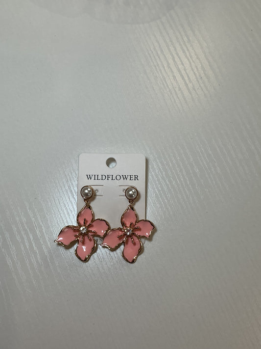 Pink Flower Earrings