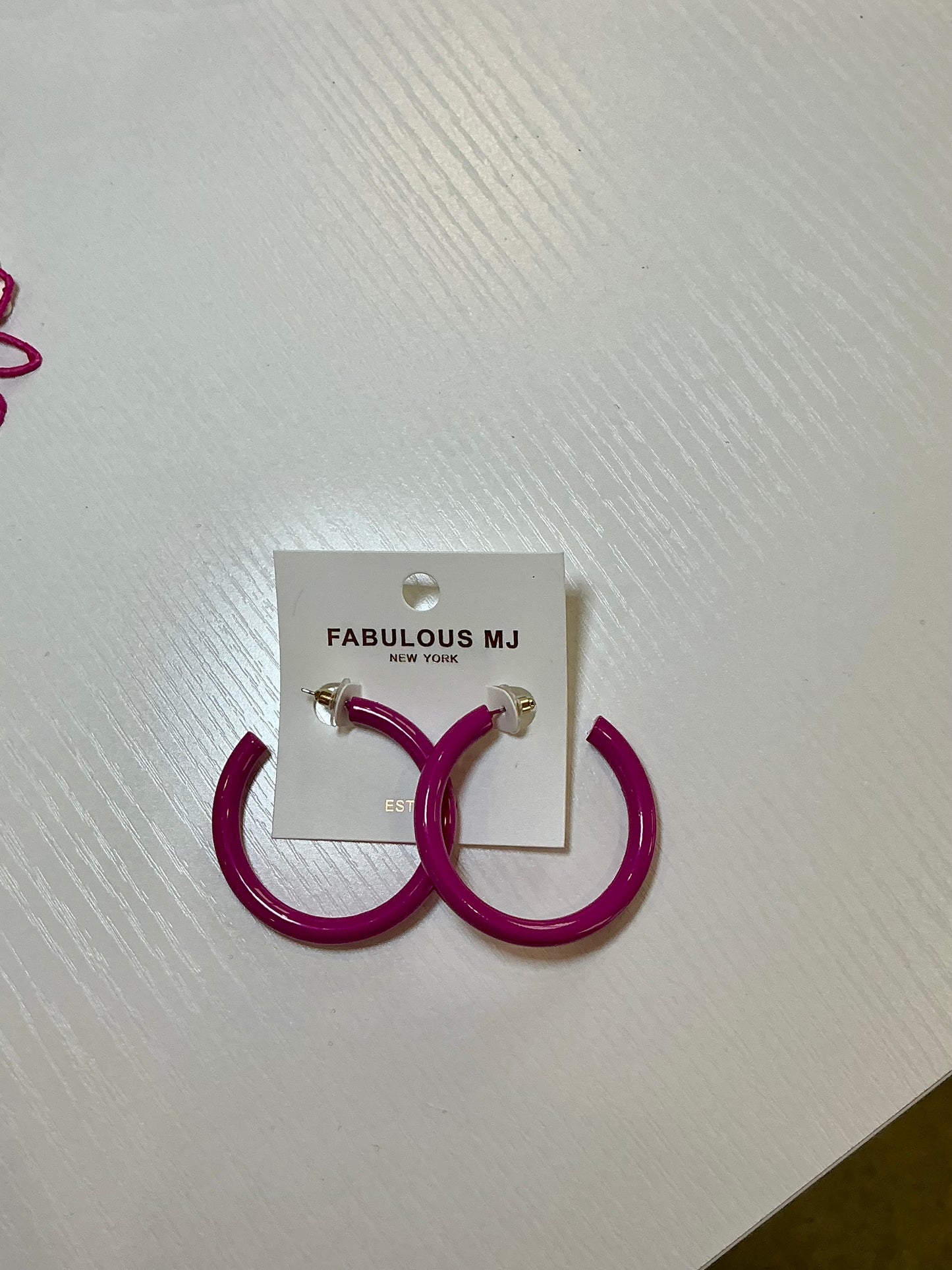 Fuchsia Hoop Earrings