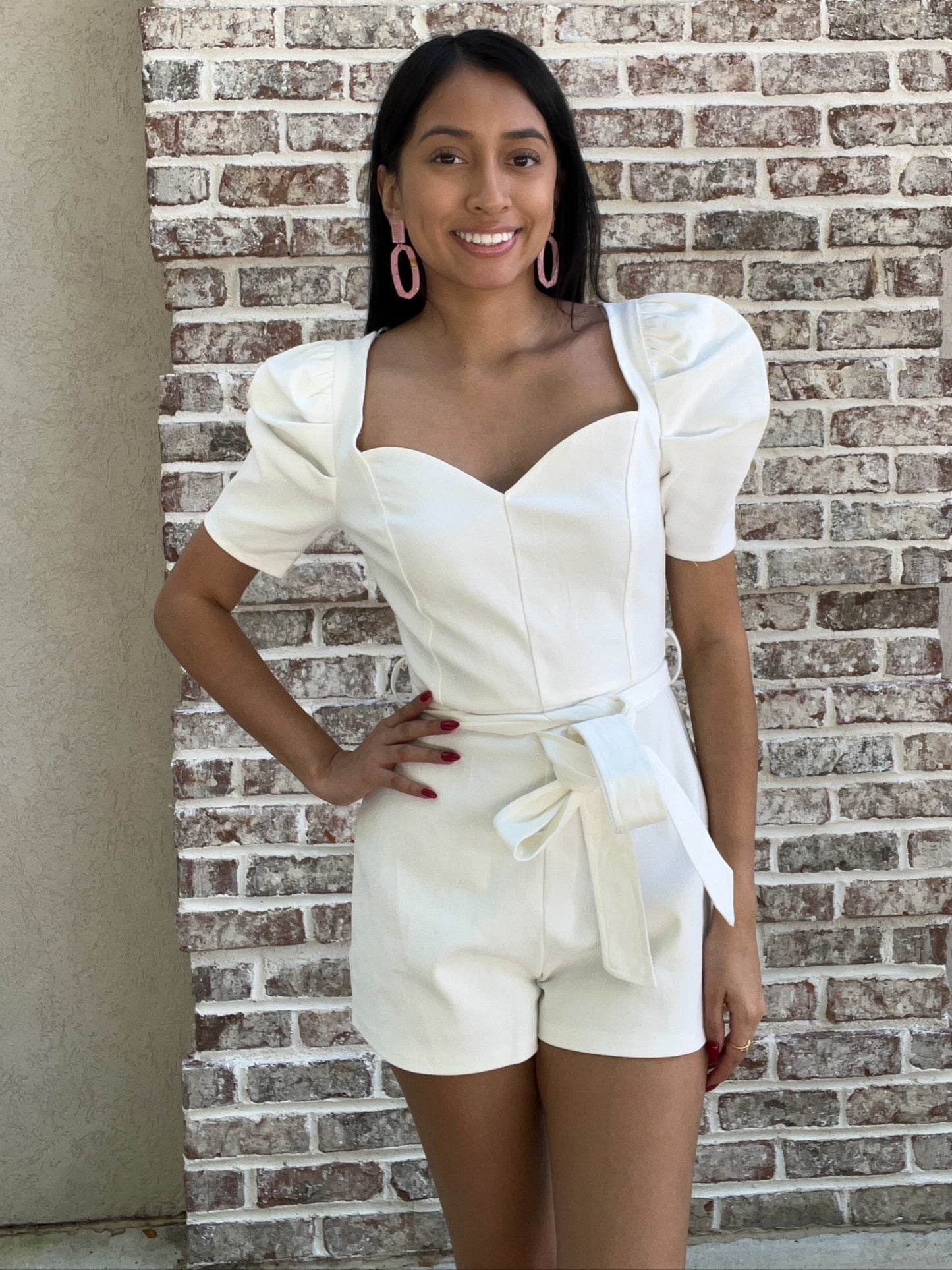 White Denim Romper