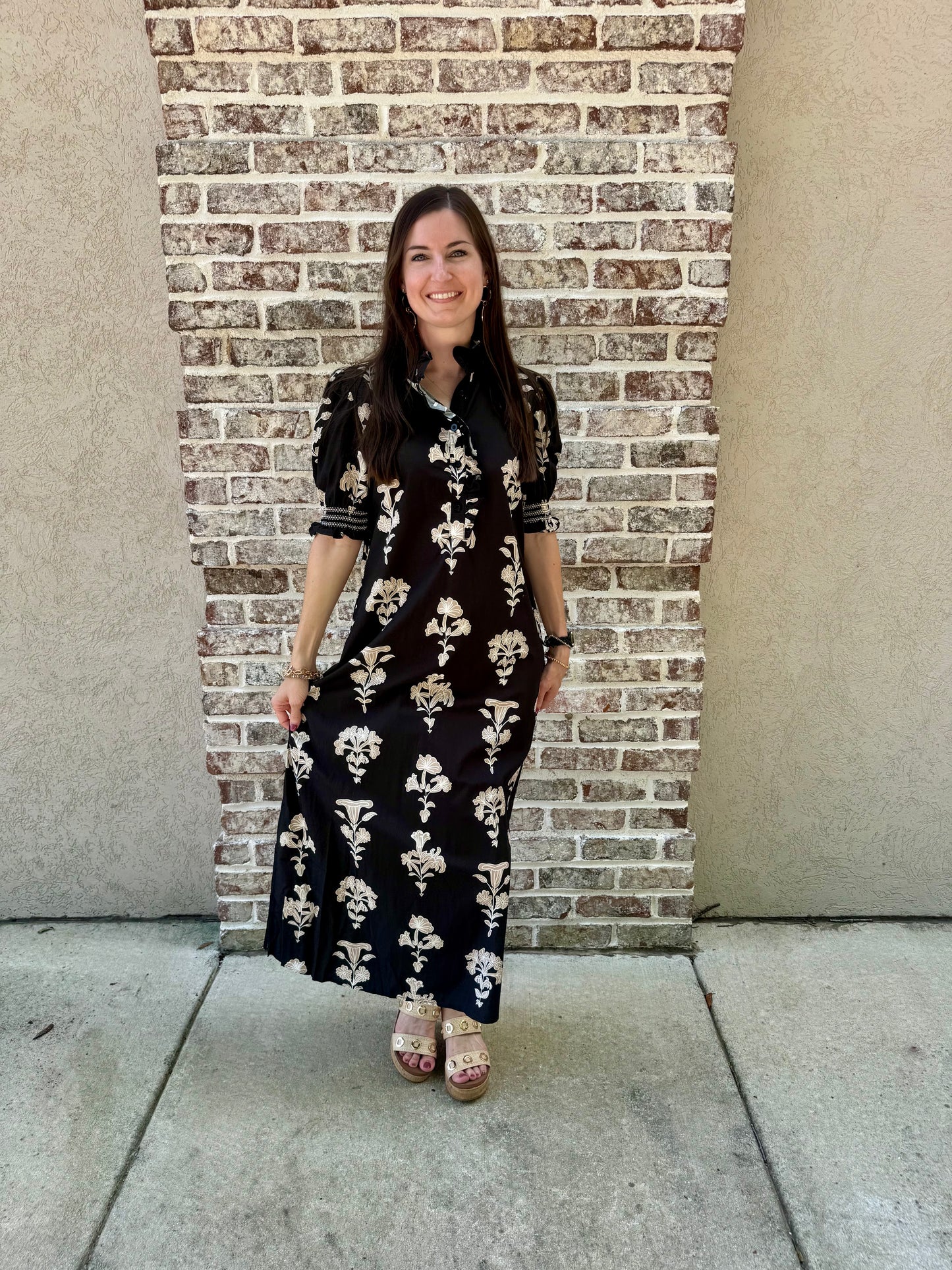 Floral Collared Maxi Dress