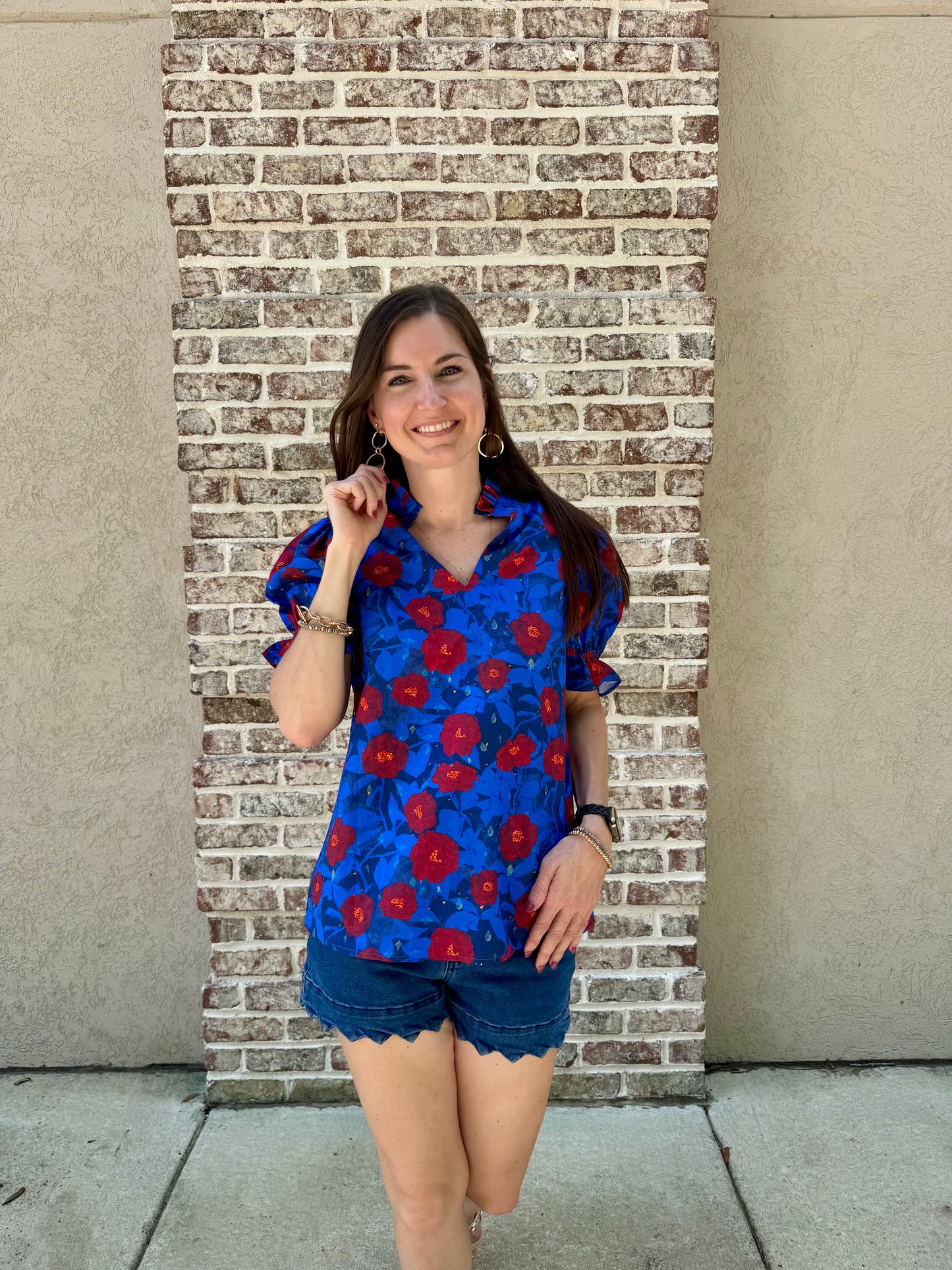 Blue Floral Top